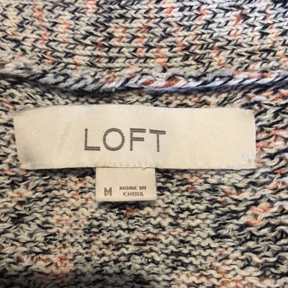 NWOT Loft boat neck, drop shoulder red/black/white oversized sweater - Picture 6 of 8